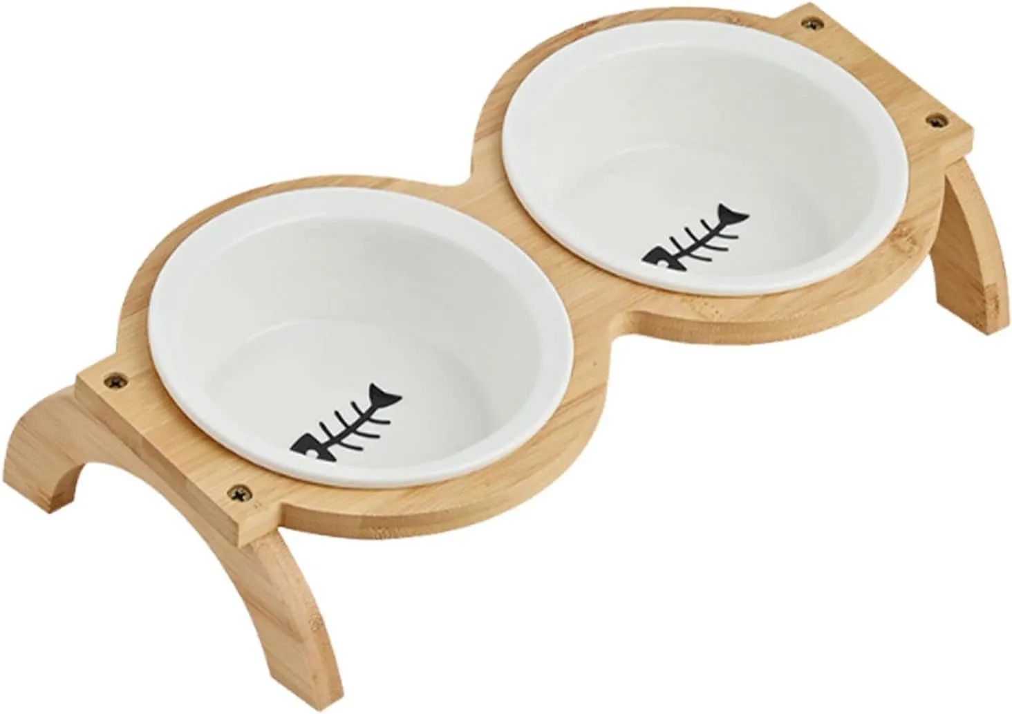 Elevated Cat Bowls,Food and Water Bowl, Cat Feeding Bowls Raised Feeding Station for Dogs Cats, Fishbone