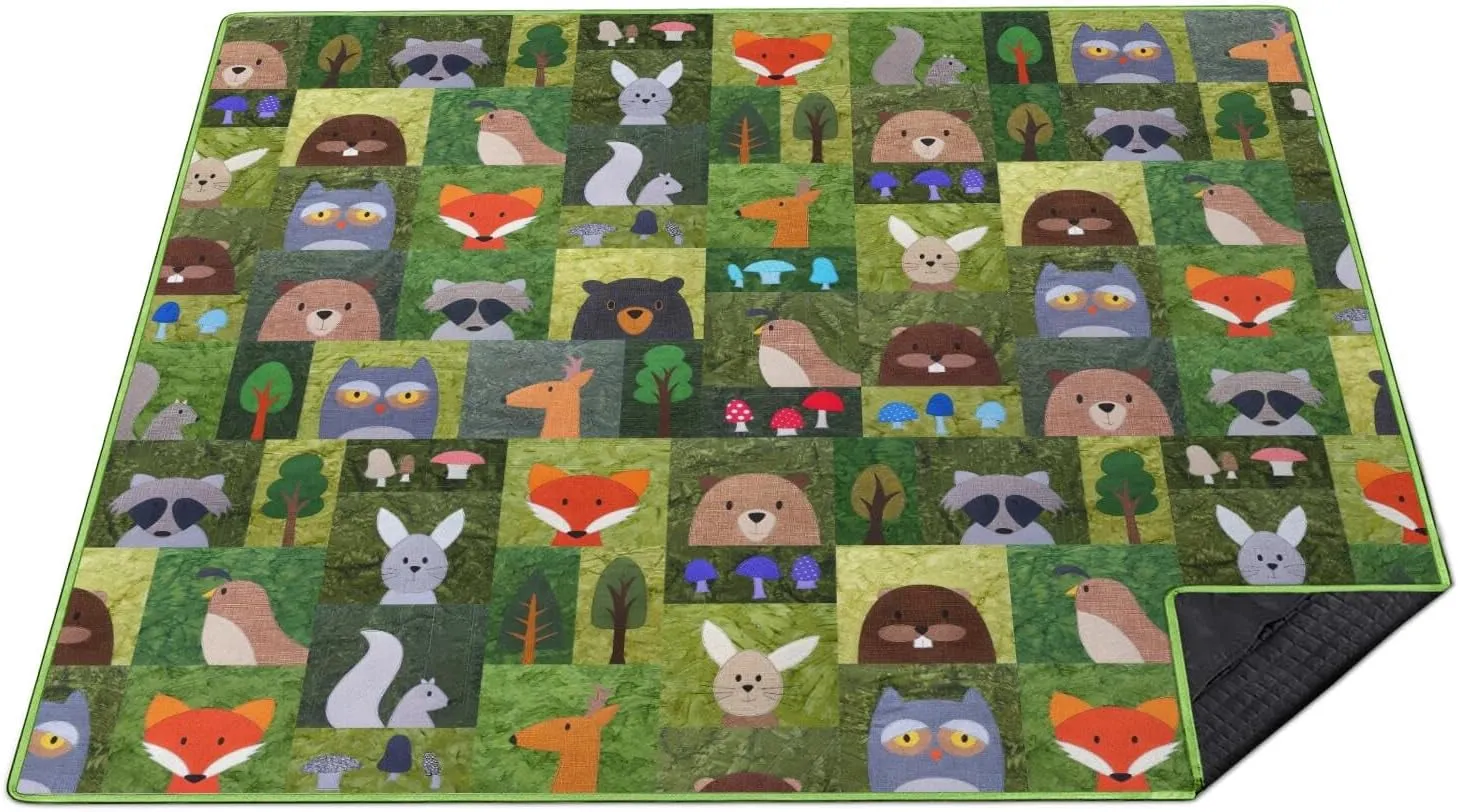 Extra Large Picnic Blankets Waterproof Foldable (80"x 80") Boho Beach Blanket Waterproof Sandproof,3-Layer Thicking Mat Outdoor Packable Camping Blanket