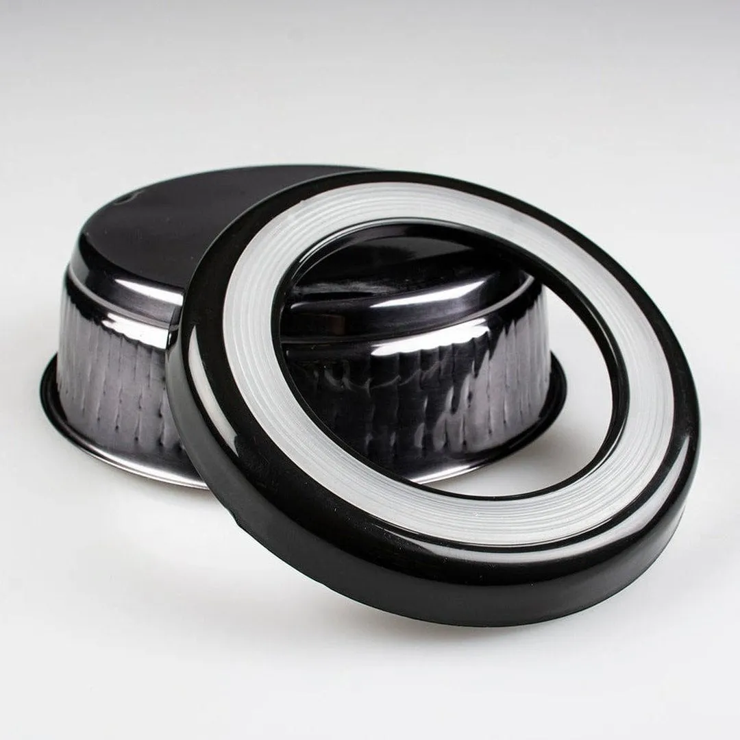 FEEDING BOWL GLOSSY FIX L - 20,3x20,3x6,6cm black