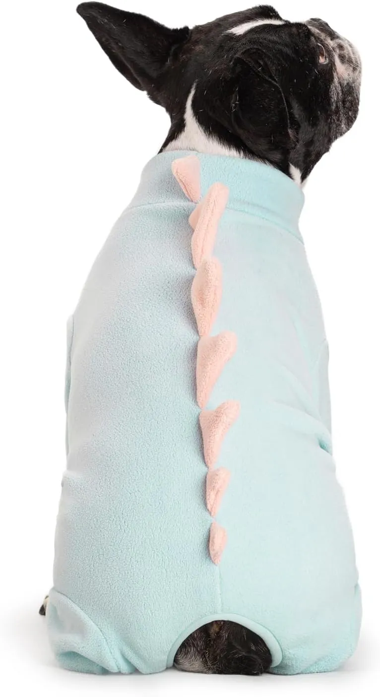 Fleece Dinosaur Dog Pajamas Adorable Puppy Hoodie Cosplay Animal Costume for Small Medium Dog Christmas and Winter Coat