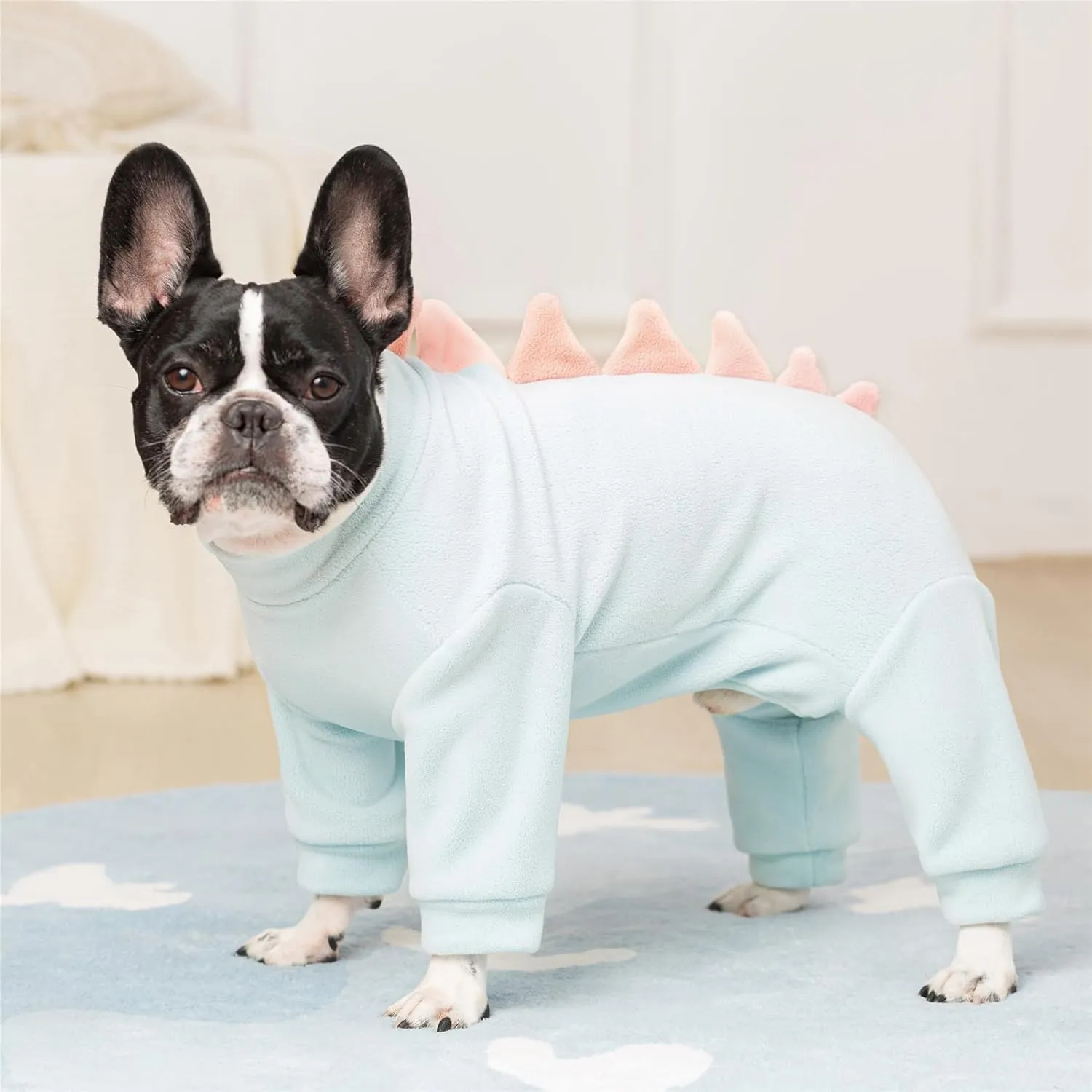 Fleece Dinosaur Dog Pajamas Adorable Puppy Hoodie Cosplay Animal Costume for Small Medium Dog Christmas and Winter Coat