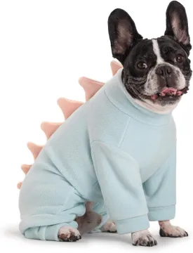 Fleece Dinosaur Dog Pajamas Adorable Puppy Hoodie Cosplay Animal Costume for Small Medium Dog Christmas and Winter Coat
