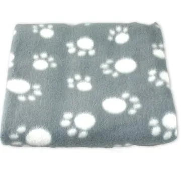 Fleece Paw Print Pet Blanket