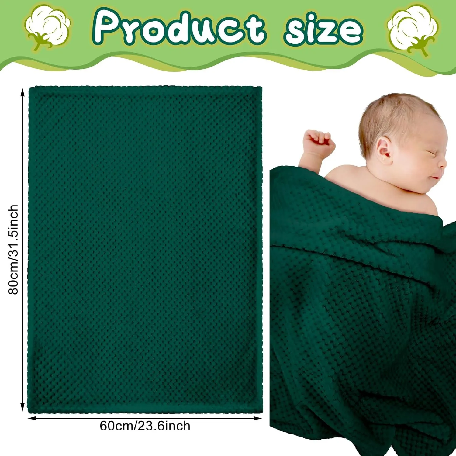 Frienda 4 Pcs Baby Fuzzy Blanket Fluffy Baby Blanket for Boys Girls Soft Warm Infant Newborn Toddler Receiving Nursery Bed Supplies, 32 x 24 Inch(Green Color)