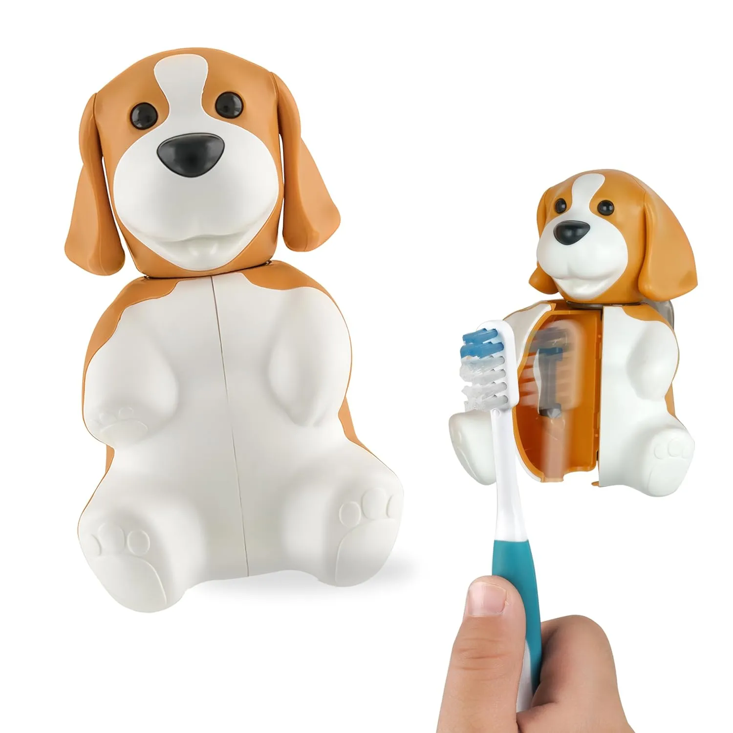 Fun Animal Dog Toothbrush Cover  Kids Toothbrush Holder with Cover  Toothbrush Holders for Bathrooms - Suction Cup Toothbrush Holder