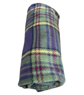 Green & Purple Check Soft Fleece Dog Blanket (Large)