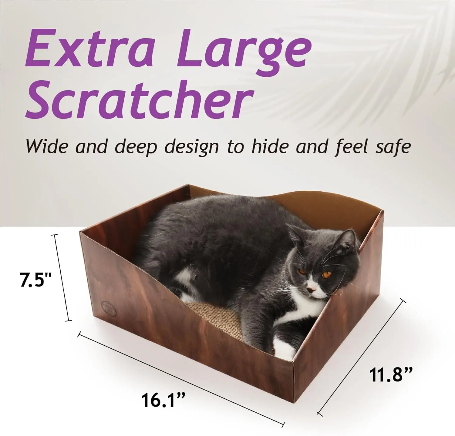 Hideaway Cat Scratcher Box for Indoor Cats - Cat Scratching Board, Horizontal Cat Scratch Pad Lounger with Reversible Usability and Extra Comfort for Lounge(Dark Cherry)