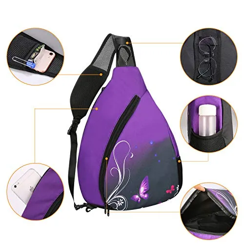 ICOLOR Canvas Sling Backpack, Multipurpose Crossbody Shoulder Bag Beach Tote Pack Bags for Men Women Hiking Cycling Walking Dog Travel Daypack