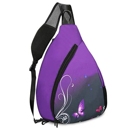 ICOLOR Canvas Sling Backpack, Multipurpose Crossbody Shoulder Bag Beach Tote Pack Bags for Men Women Hiking Cycling Walking Dog Travel Daypack
