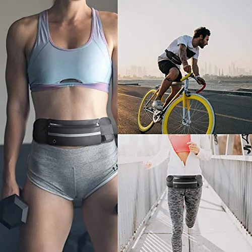 Inrali Waterproof Outdoors Running Waist Pack,Running Belt for Women & Men,Running Belt Waist Bag,Waist bag for Running Hiking Climbing,Running Fanny Pack,Running Belt for Phone & Running Accessories (Black)
