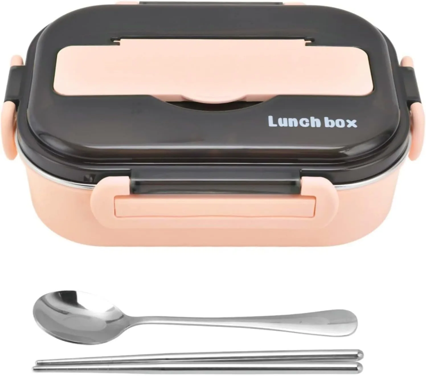 Insulated Lunch Boxes with a separate soup bowl,Stainless Steel Bento Box with Lid,4Grid Portable Box with Spoons,Chopsticks and Lunch Bag,Leakproof Lunchbox Set for Work Travel Camping (Pink, 1.5L)
