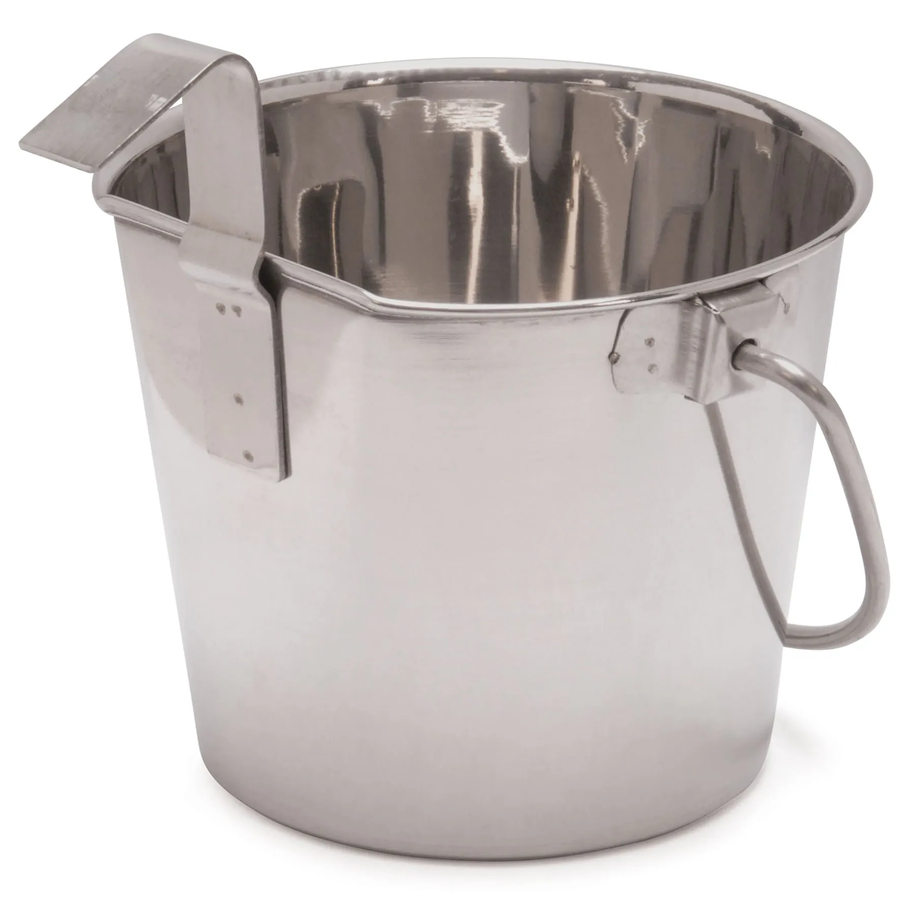 Jeffers Flat-Sided Stainless Steel Pails with Hook & Handle