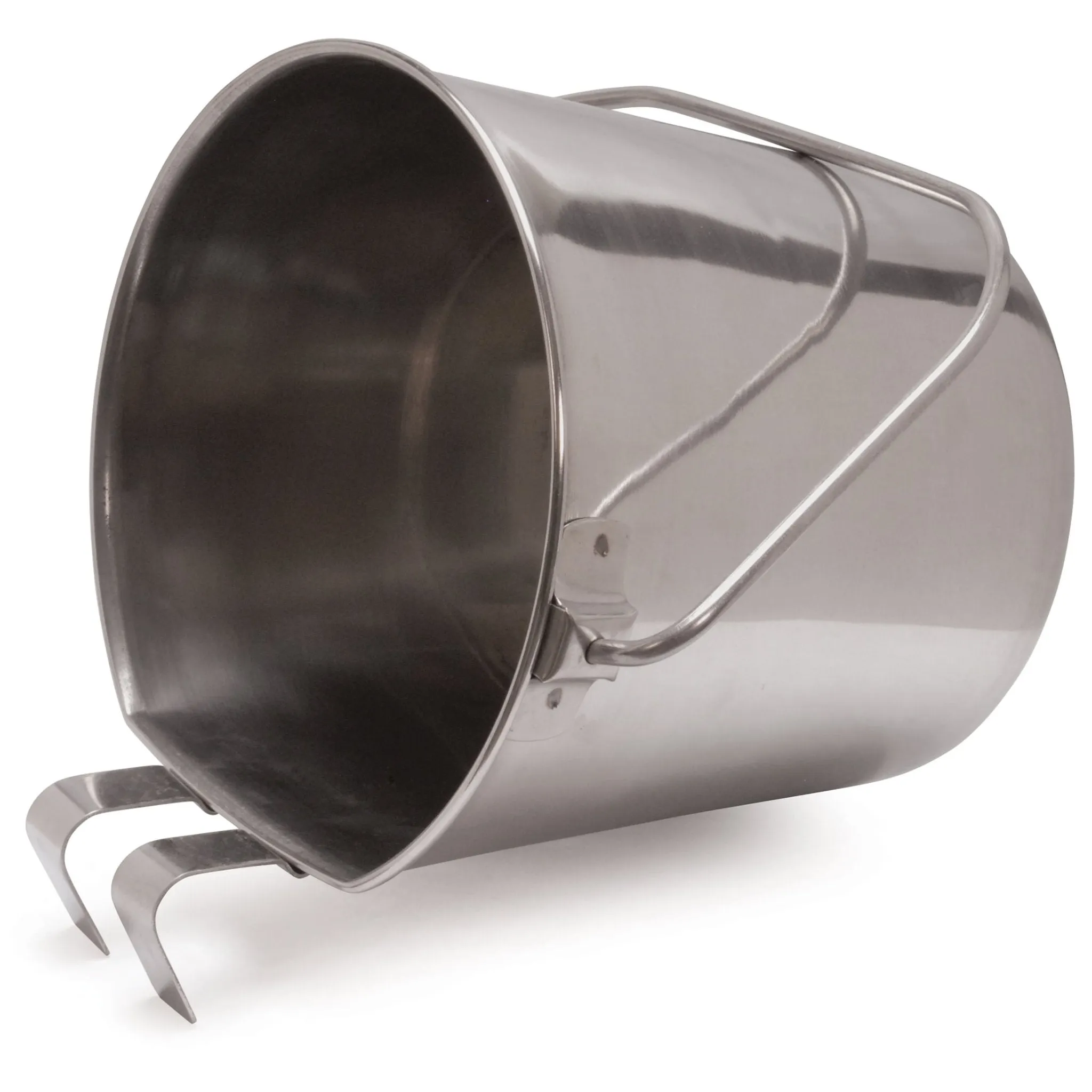 Jeffers Flat-Sided Stainless Steel Pails with Hook & Handle