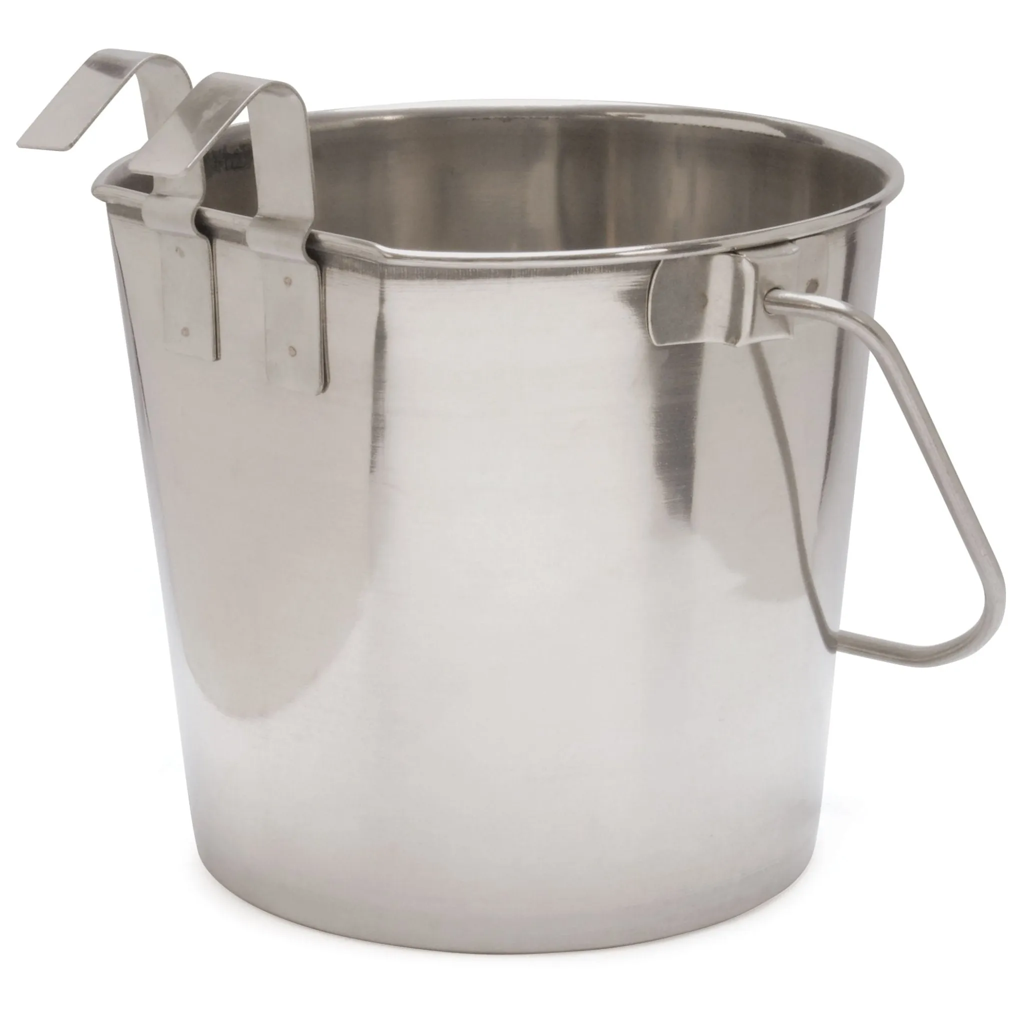 Jeffers Flat-Sided Stainless Steel Pails with Hook & Handle