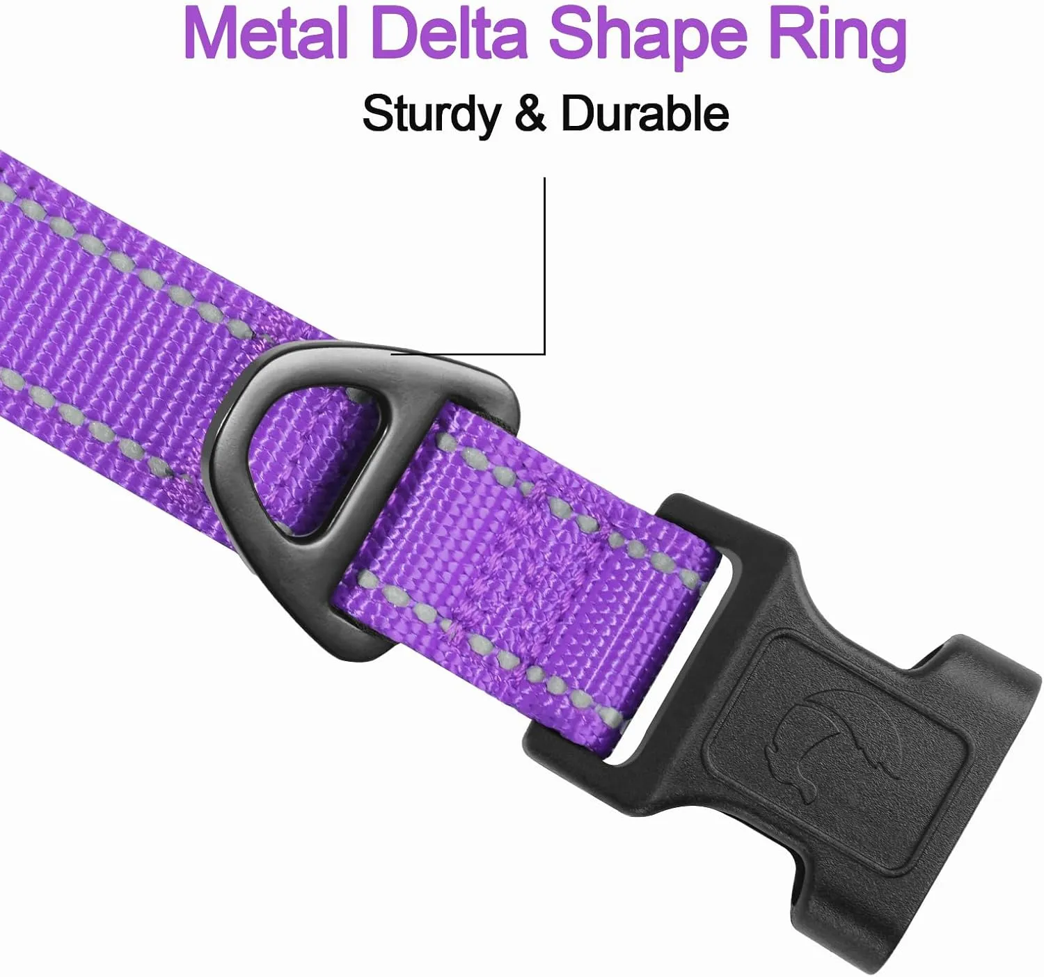 Joytale Reflective Dog Collar,Soft Neoprene Padded Breathable Nylon Pet Collar Adjustable for Puppy and Small Dogs,Purple,XS