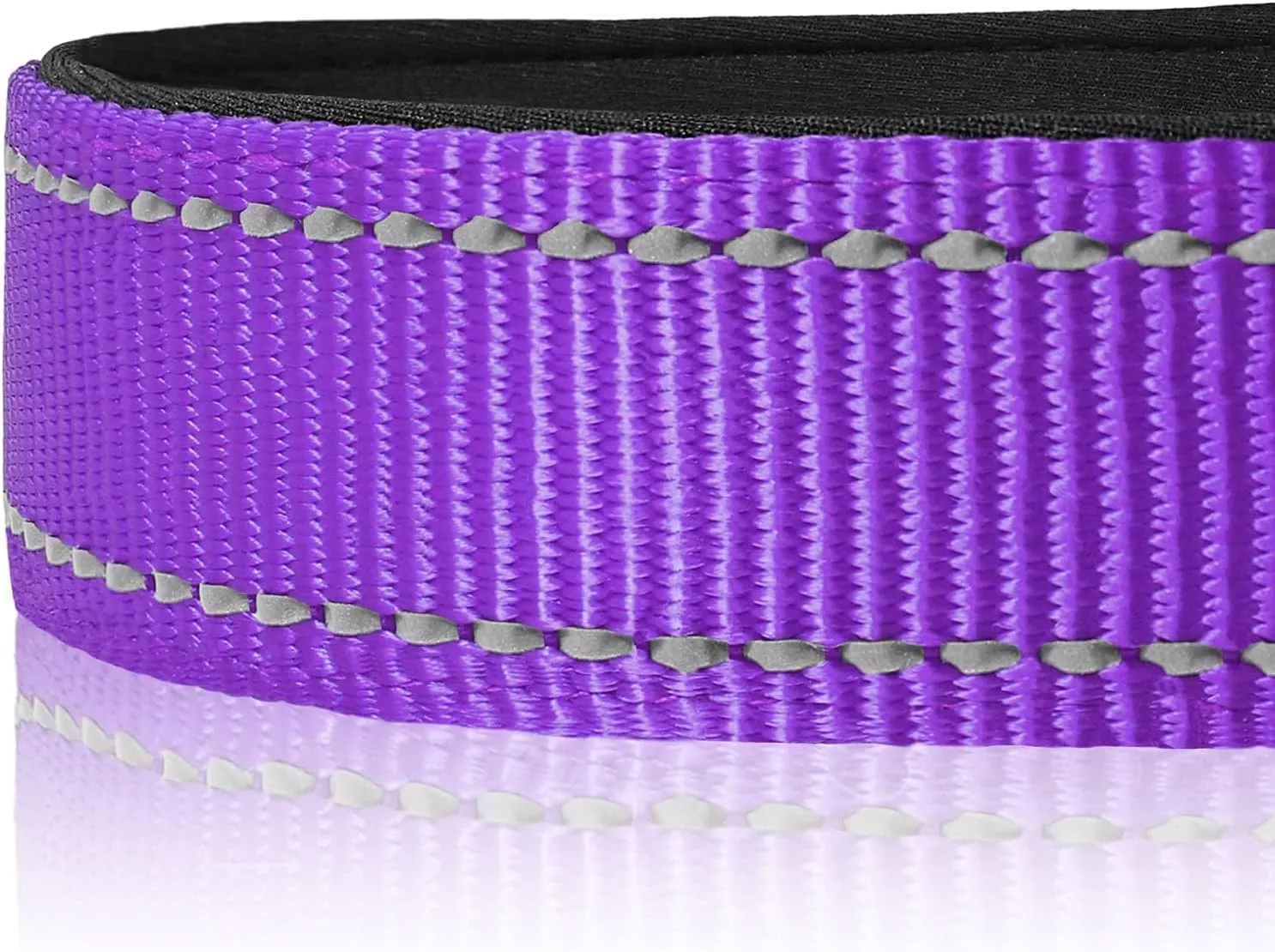 Joytale Reflective Dog Collar,Soft Neoprene Padded Breathable Nylon Pet Collar Adjustable for Puppy and Small Dogs,Purple,XS