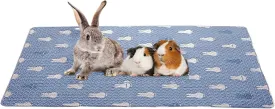 kathson Rabbit Cage Liners Washable Super Absorbent Sleep Pad Bed for Guinea Pig Small Animals Reusable Fleece Bedding Anti-Slip Mats for Bunny Hedgehog Kitten Chinchilla (27.5 x 59inch)