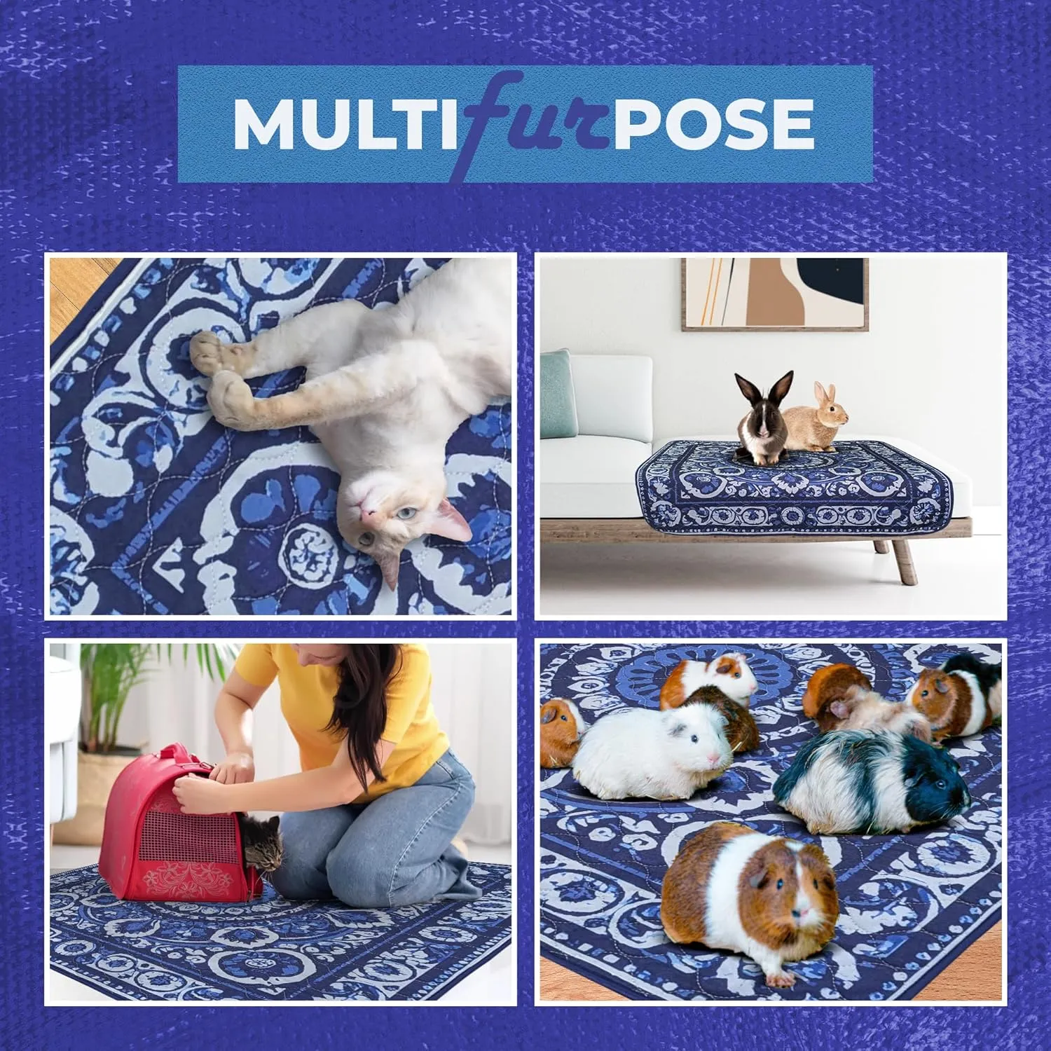 Love Storee Washable Dog Pee Pads  2 Pack, 36"x36" Reusable, Waterproof, Non-Slip, Odor-Control Pet Mats for Puppy Potty Training, Crate, Whelping Box, Rug & Floor Protection