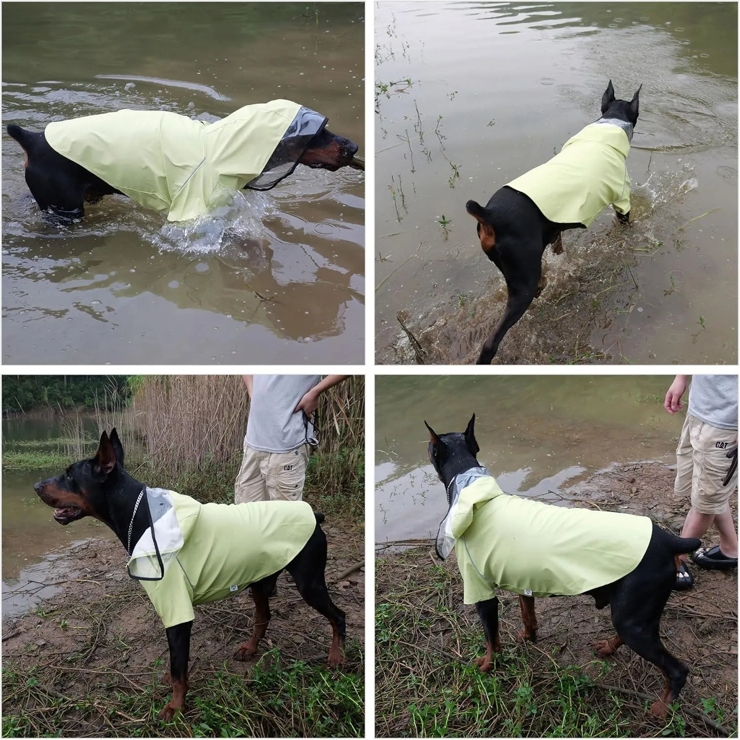 LoveLonglong Premium Waterproof Dog Raincoat with Reflective Safety Features Pet Raincoats for Large Medium Small Dogs Light Green XL