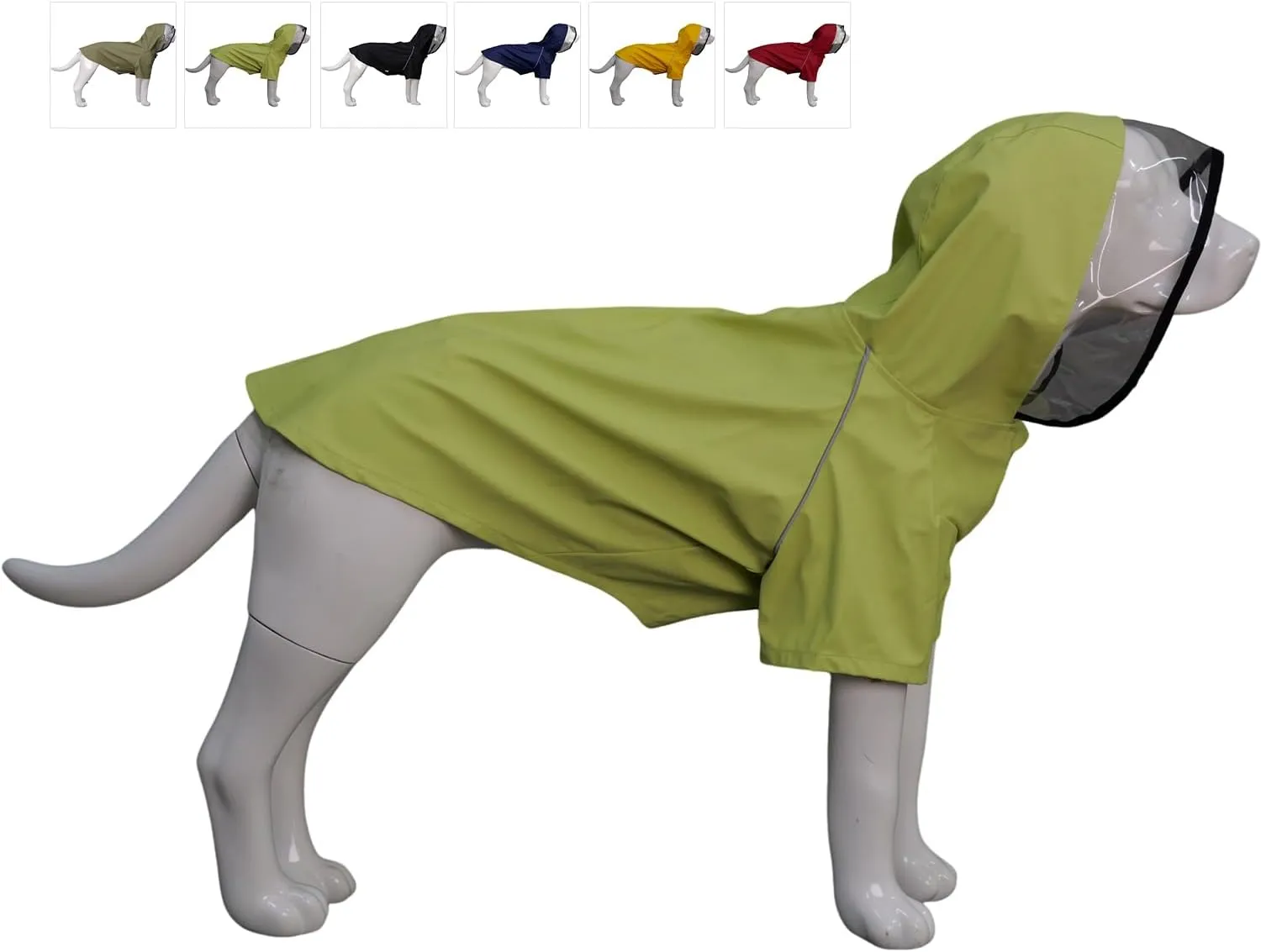 LoveLonglong Premium Waterproof Dog Raincoat with Reflective Safety Features Pet Raincoats for Large Medium Small Dogs Light Green XL