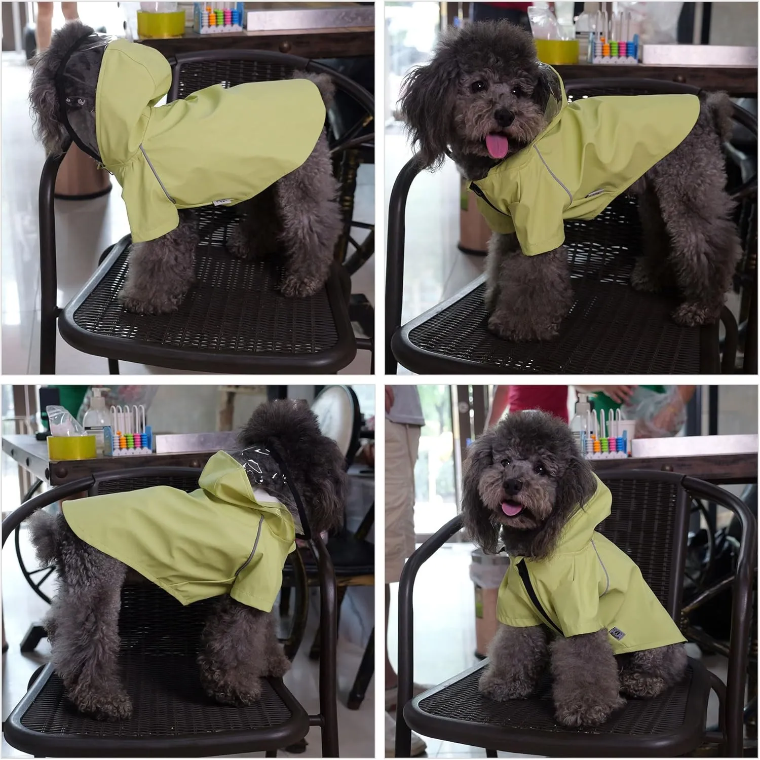 LoveLonglong Premium Waterproof Dog Raincoat with Reflective Safety Features Pet Raincoats for Large Medium Small Dogs Light Green XL