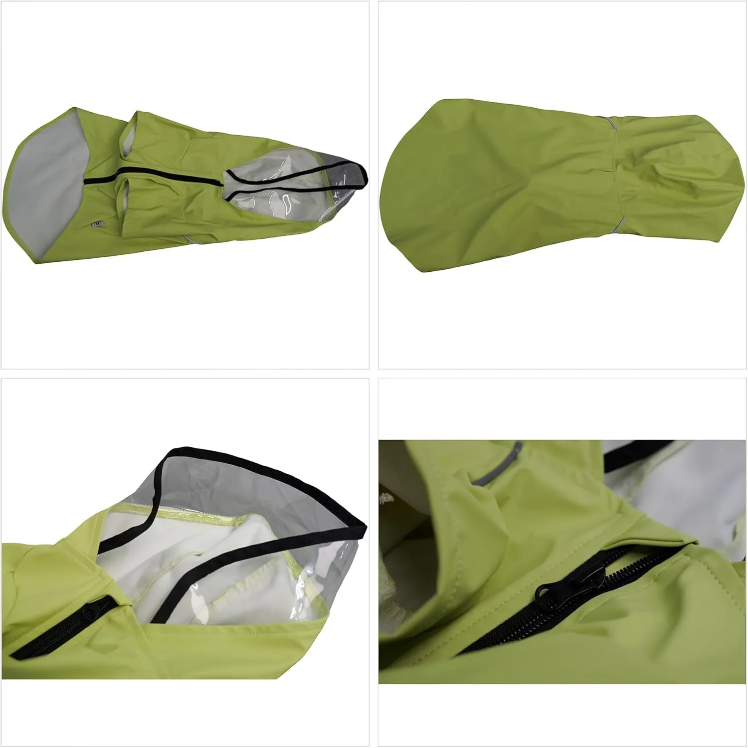 LoveLonglong Premium Waterproof Dog Raincoat with Reflective Safety Features Pet Raincoats for Large Medium Small Dogs Light Green XL
