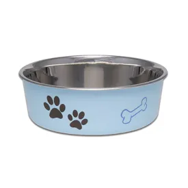 Loving Pets Bella Bowl, Non-Skid Stainless Steel Murano Blue