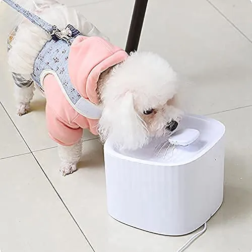 Naomi Cat & Dog Water Fountain with Automatic LED Lighting (White)