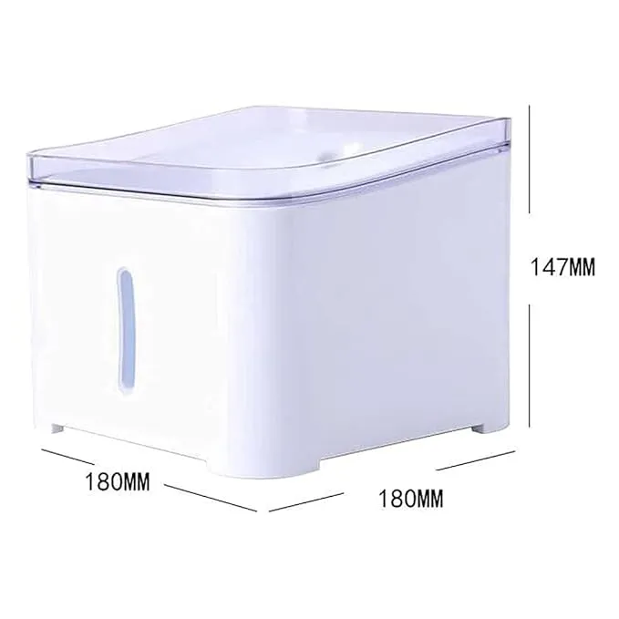 Naomi Cat & Dog Water Fountain with Automatic LED Lighting (White)