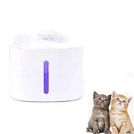 Naomi Cat & Dog Water Fountain with Automatic LED Lighting (White)