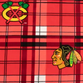NHL Fleece Print - Chicago Blackhawks - Plaids - Red