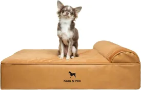 NOAH & PAW Dog Bed, 28x23x11 Inch, Orthopedic Dog Beds for Medium Size Pets, Eggshell Memory Foam Infused with Cooling Gel, Waterproof, Machine Washable, Includes Inner Cover (Faux Leather)