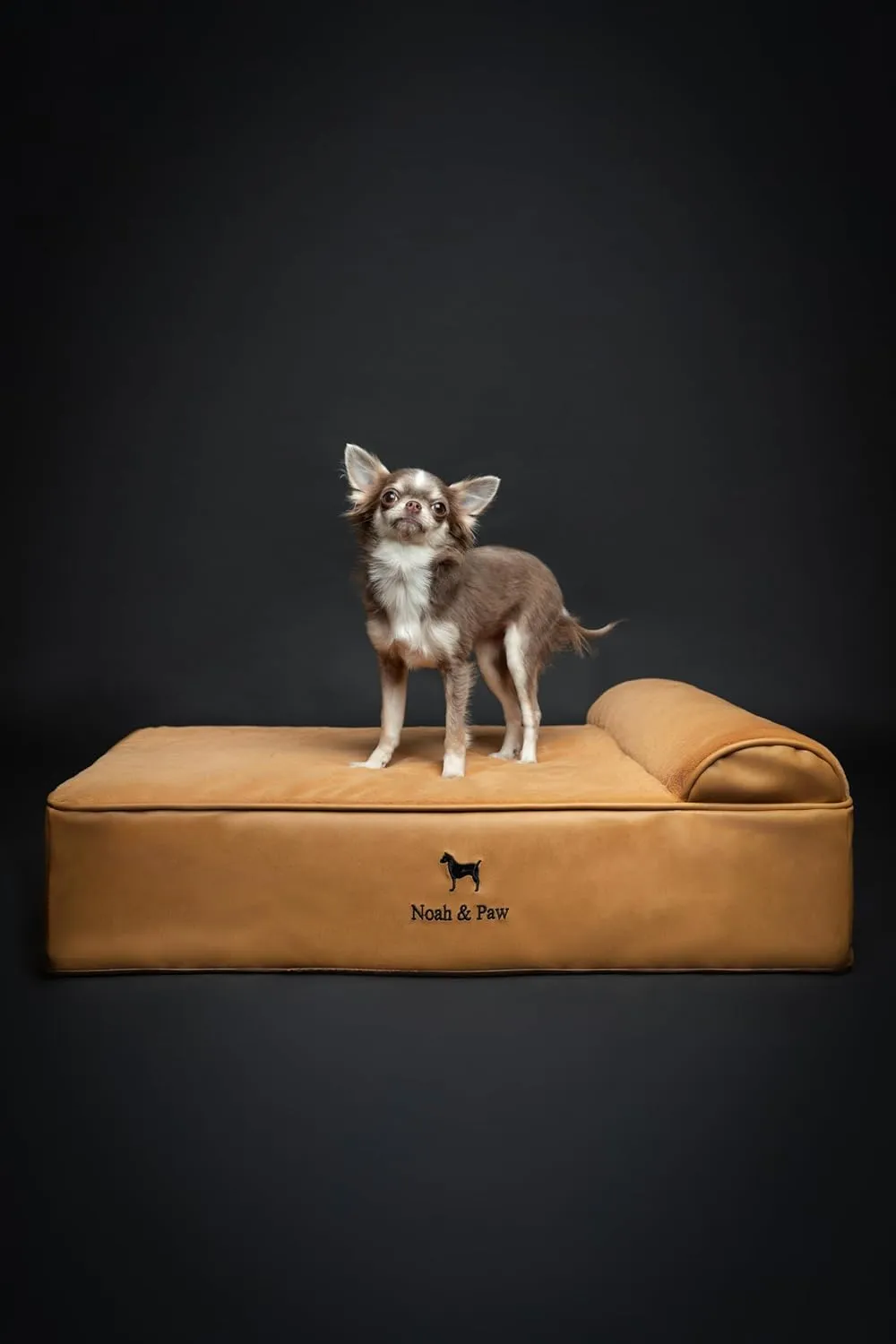 NOAH & PAW Dog Bed, 28x23x11 Inch, Orthopedic Dog Beds for Medium Size Pets, Eggshell Memory Foam Infused with Cooling Gel, Waterproof, Machine Washable, Includes Inner Cover (Faux Leather)