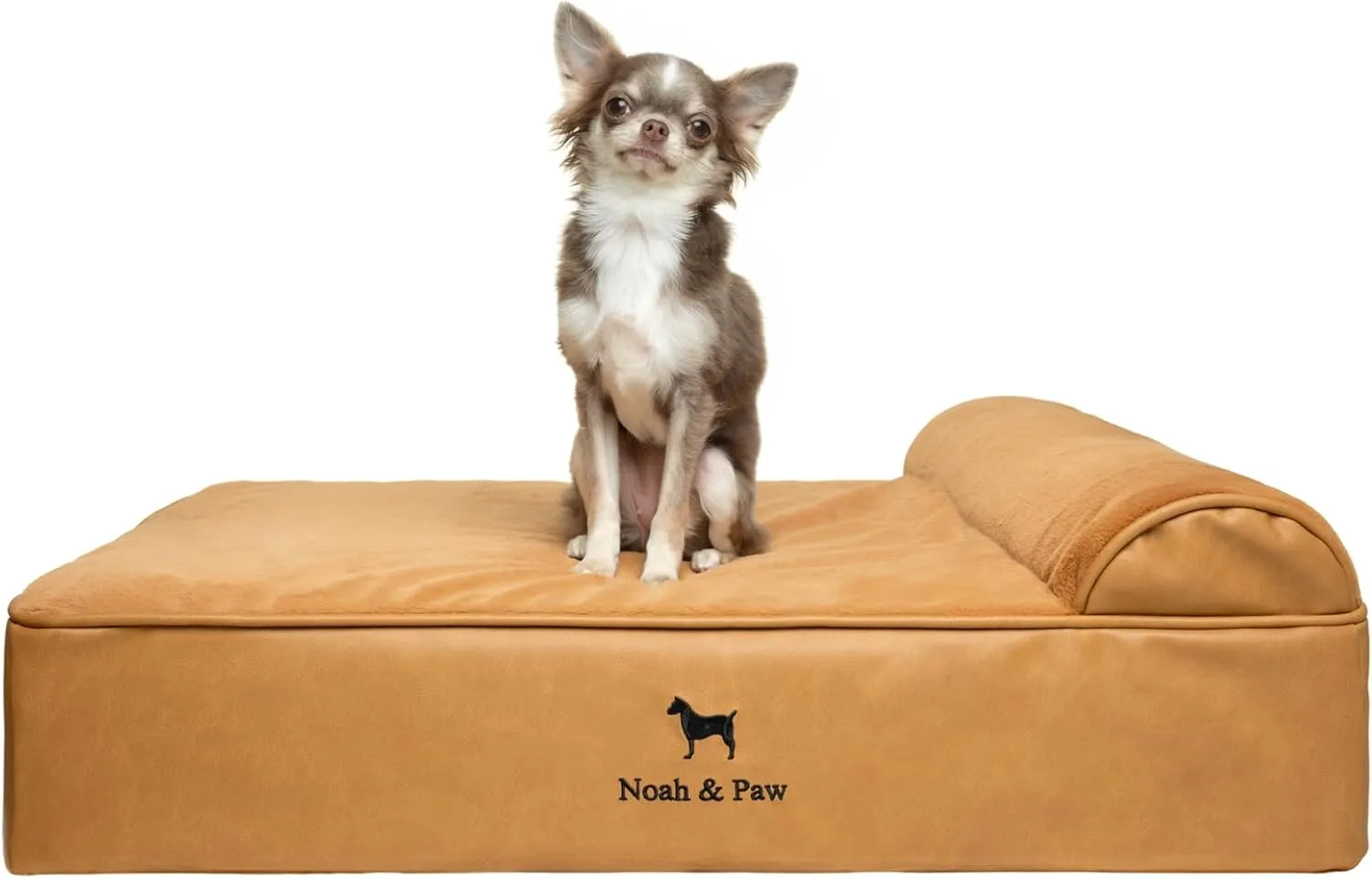 NOAH & PAW Dog Bed, 28x23x11 Inch, Orthopedic Dog Beds for Medium Size Pets, Eggshell Memory Foam Infused with Cooling Gel, Waterproof, Machine Washable, Includes Inner Cover (Faux Leather)