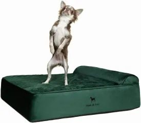 NOAH & PAW Dog Bed, 28x23x11 Inch, Orthopedic Dog Beds for Medium Size Pets, Eggshell Memory Foam Infused with Cooling Gel, Waterproof, Machine Washable, Includes Inner Cover (Velvet Collection)