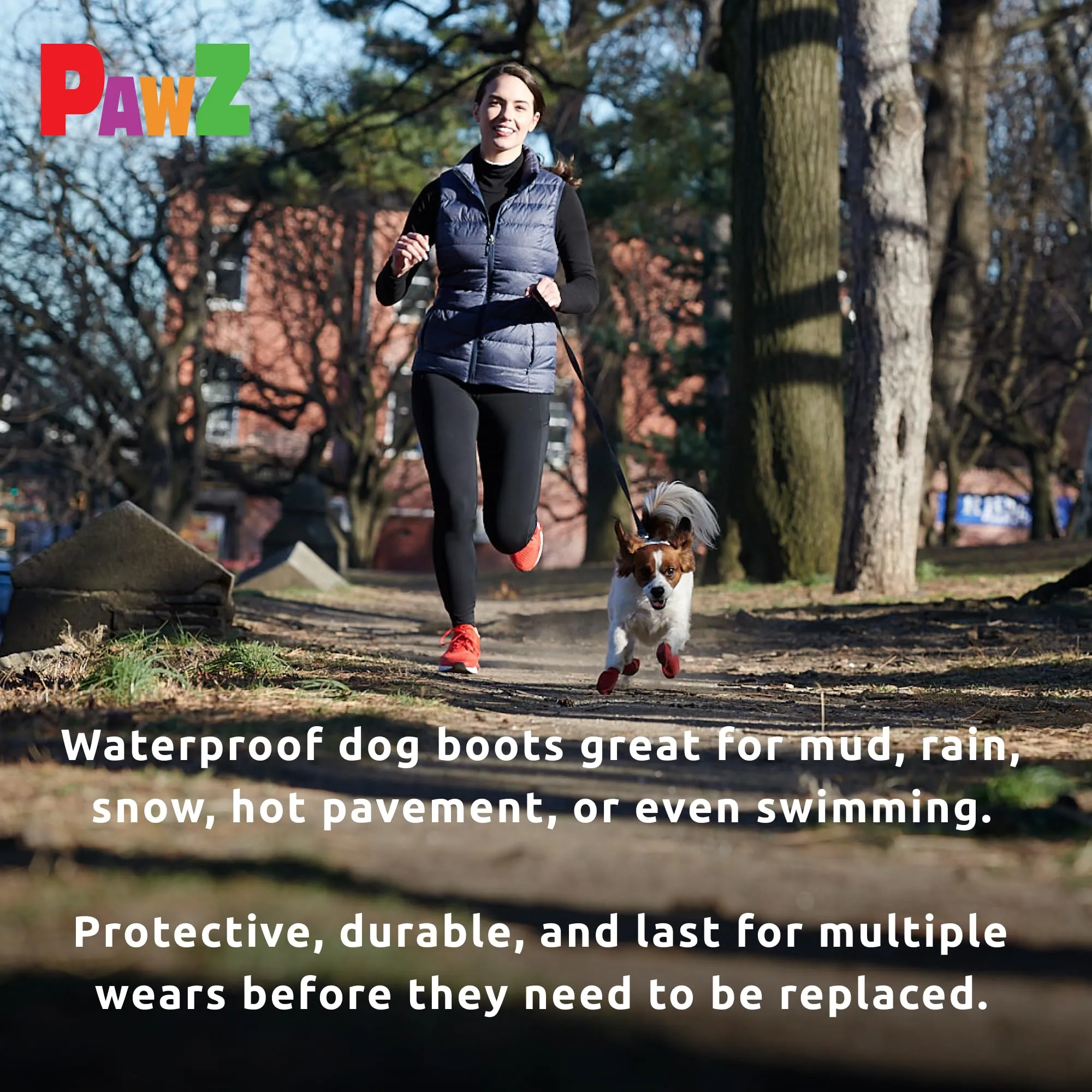 Pawz Waterproof Disposable and Reusable Rubberized Dog Boots - Black - Tiny - 12 Pack