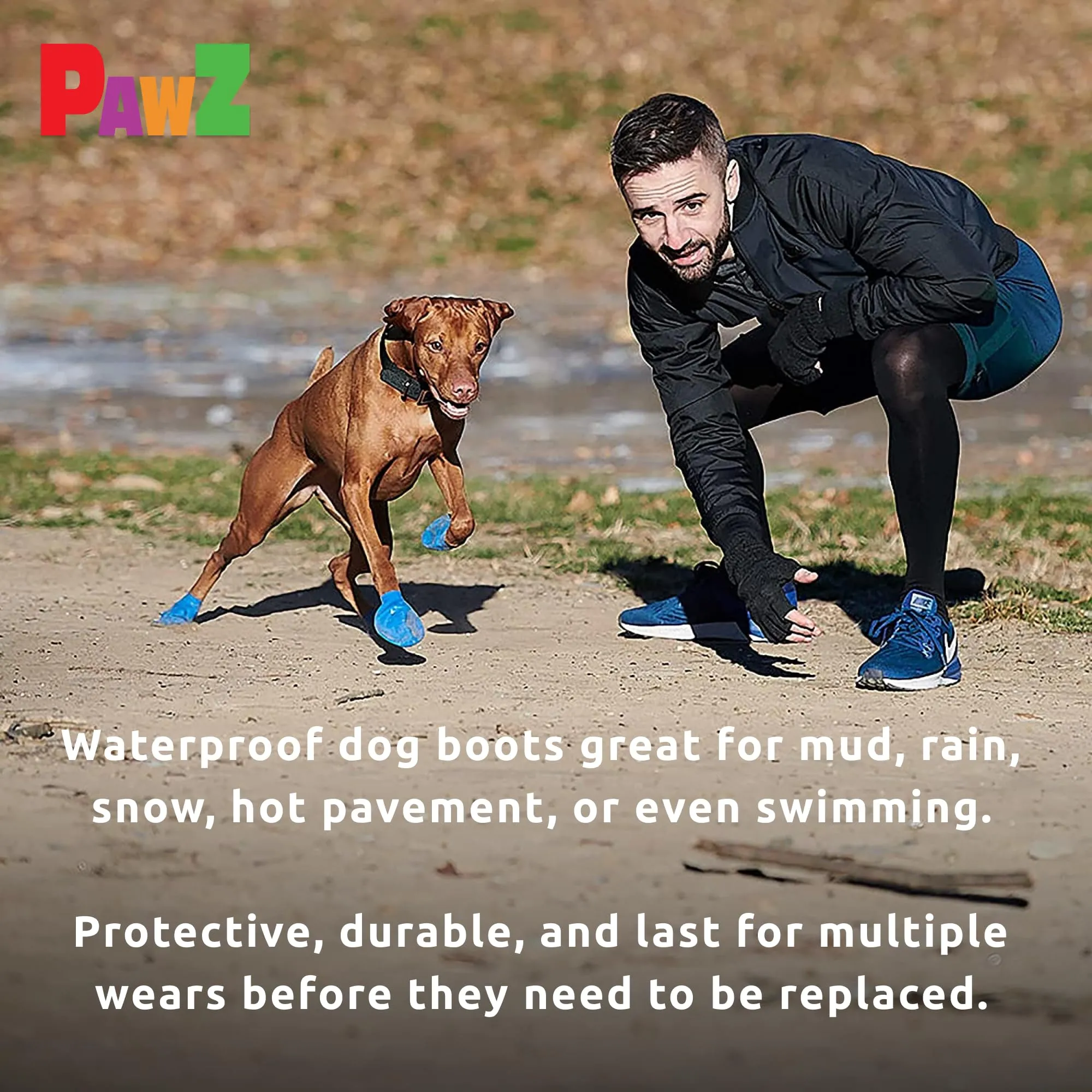 Pawz Waterproof Disposable and Reusable Rubberized Dog Boots - Light Green - Tiny - 12 Pack