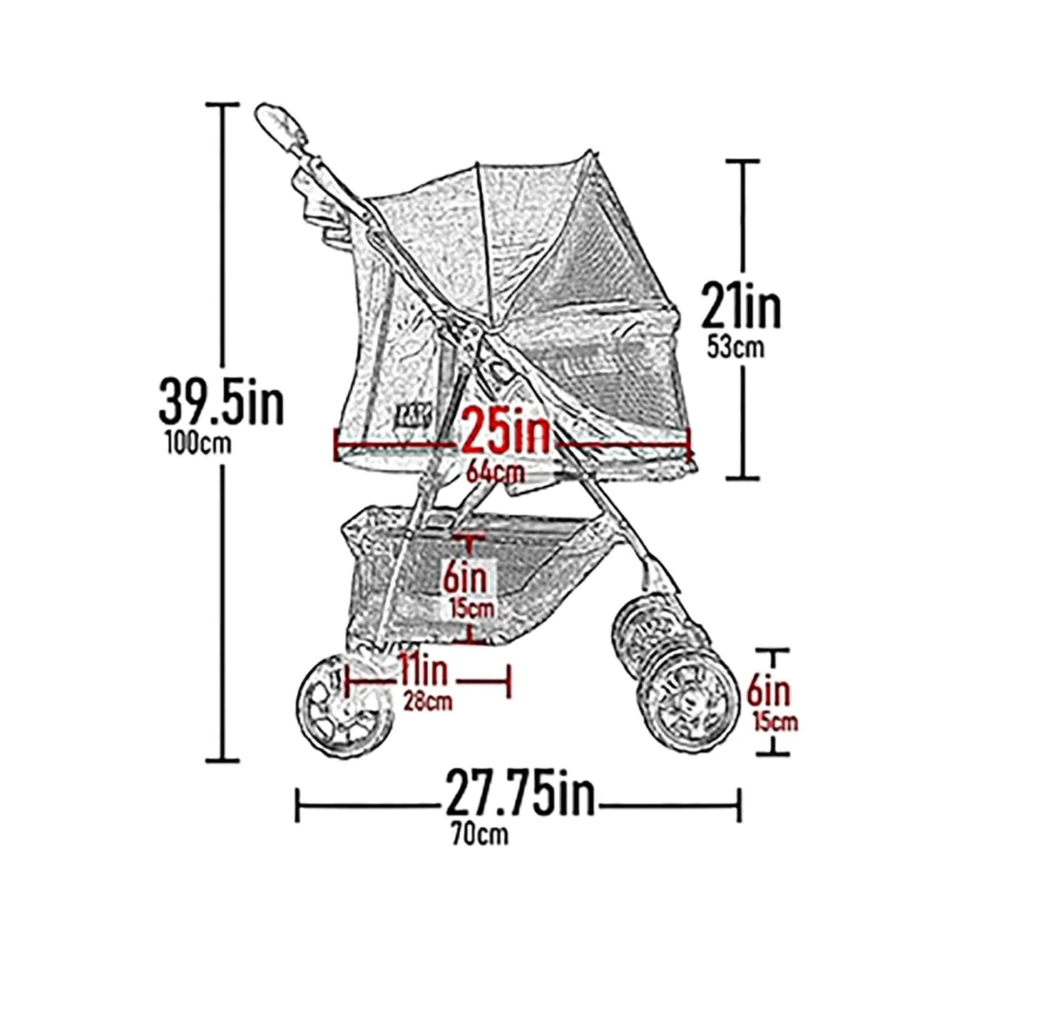 Pet Gear No-Zip Happy Trails Pet Stroller for Cats/Dogs, Zipperless Entry, Easy Fold with Removable Liner, Safety Tether, Storage Basket   Cup Holder, Blush