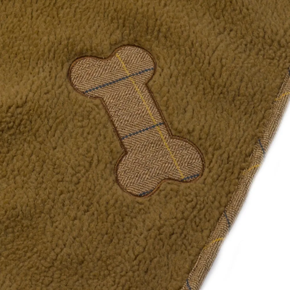 Petface Soft Sherpa Fleece Pet Comforter with Tweed Detail (Brown or Tan)