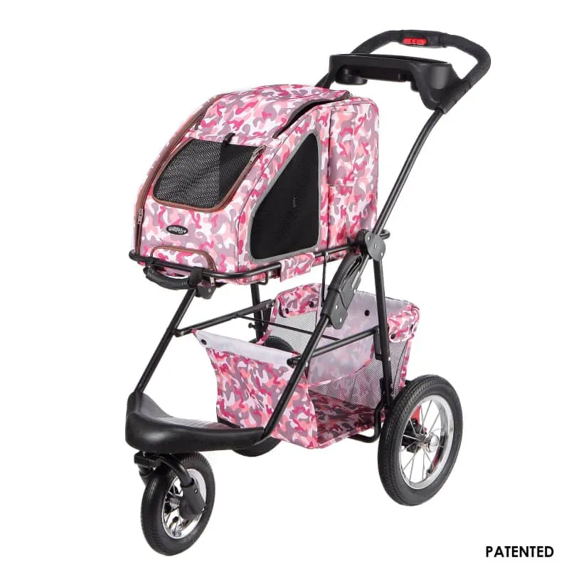 Petique 5-in-1 Pet Stroller Complete Set with Pet Carrier and Stroller Frame