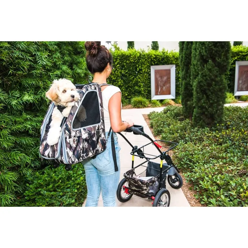 Petique 5-in-1 Pet Stroller Complete Set with Pet Carrier and Stroller Frame