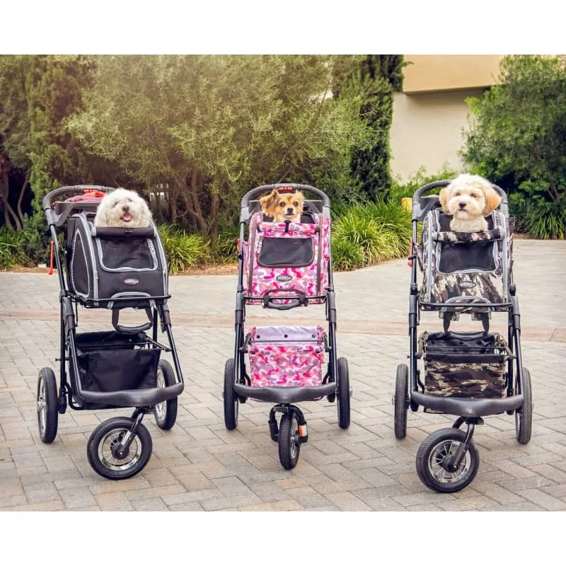 Petique 5-in-1 Pet Stroller Complete Set with Pet Carrier and Stroller Frame