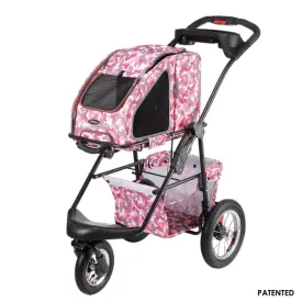 Petique 5-in-1 Pet Stroller Complete Set with Pet Carrier and Stroller Frame