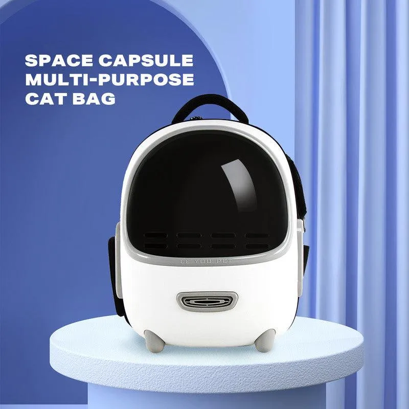 Portable Pet Bag Backpack - White Stylish Design