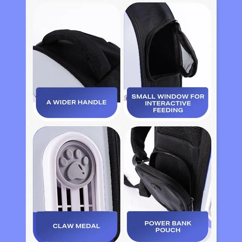 Portable Pet Bag Backpack - White Stylish Design