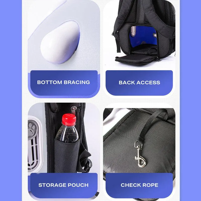 Portable Pet Bag Backpack - White Stylish Design