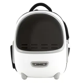 Portable Pet Bag Backpack - White Stylish Design