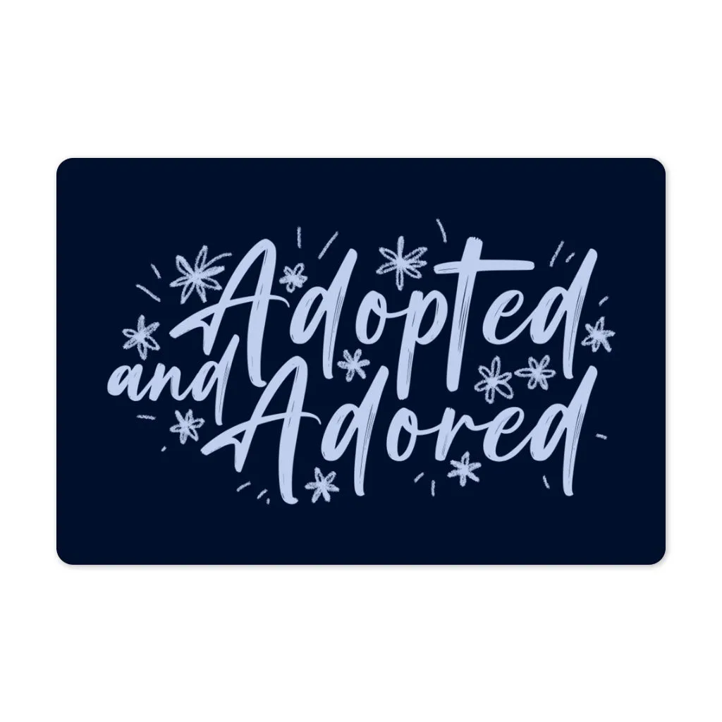 "Adopted and Adored" Anti-Slip, Pet Feeding Food Mat