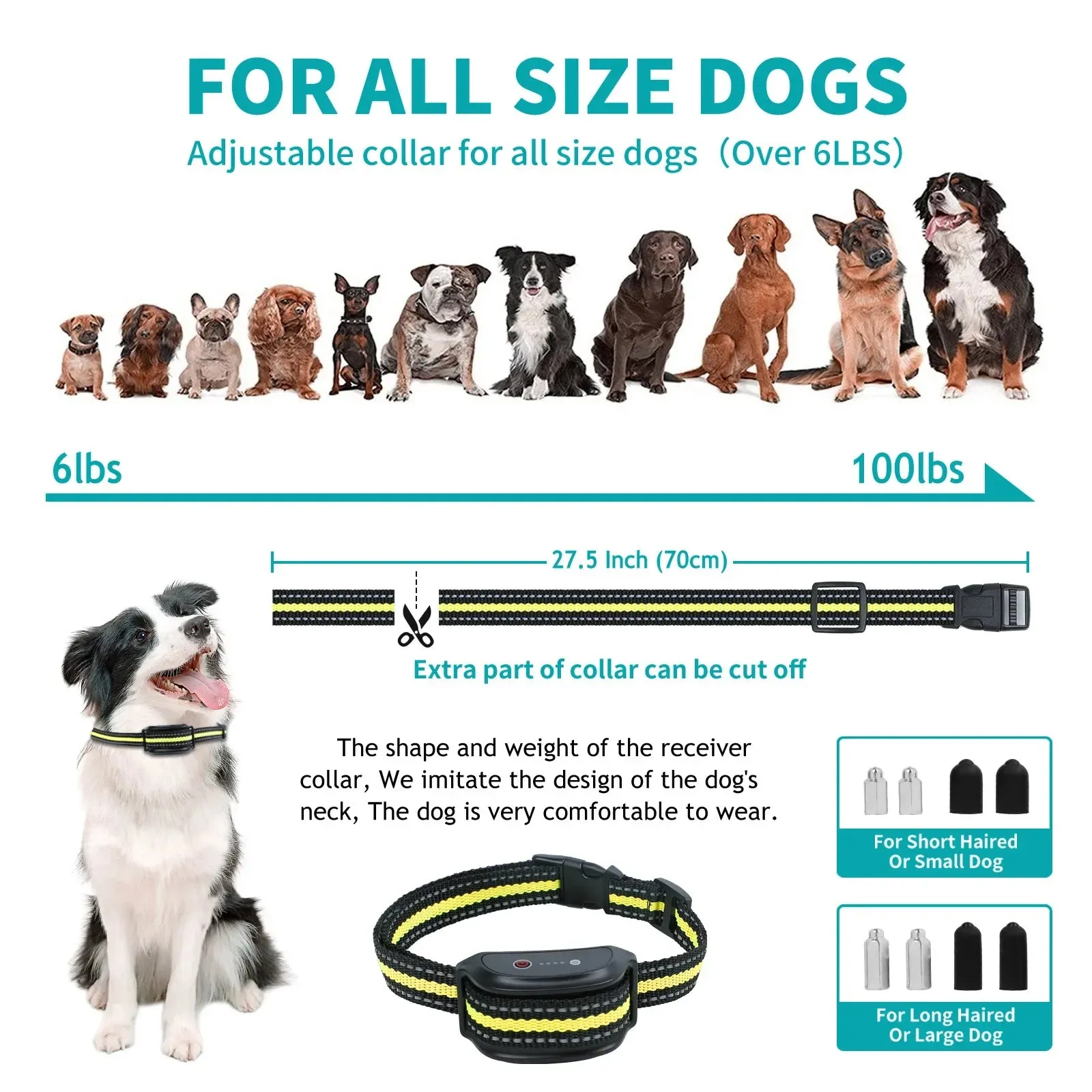 Rechargeable Waterproof Dog Training Collar with Remote Control - Electric Pet Collar