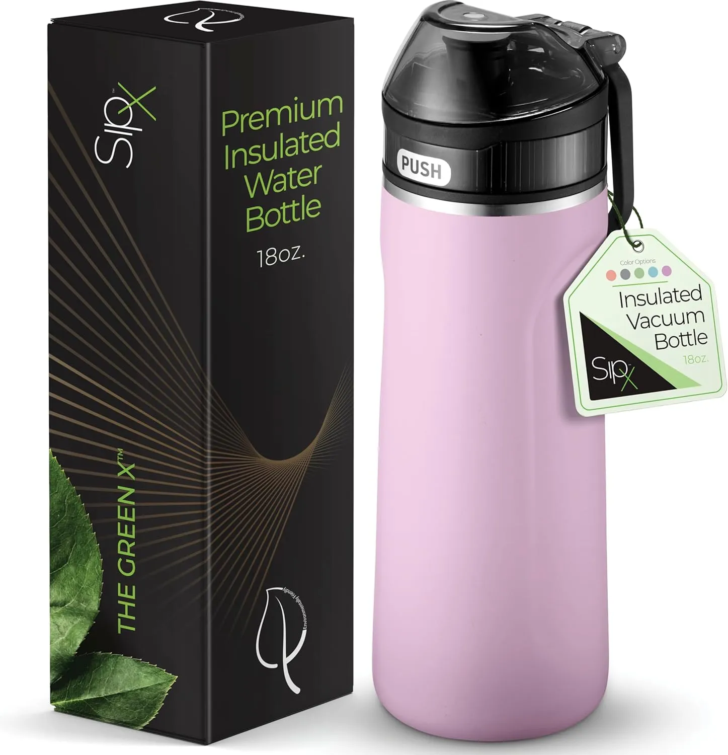 SipX Triple-Insulated Stainless Steel Water Bottle - 18oz. With Straw Lid, BPA-Free Reusable Insulated Water Bottle Keeps Cold For 12 Hours, Metal Water Bottle Made Of Sustainable Material For Hiking